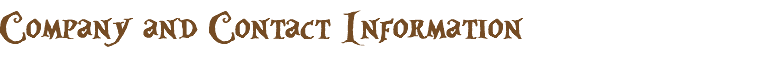 Company and Contact Information